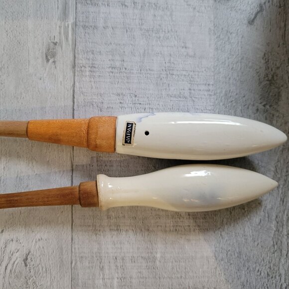 Vintage Delft Dutch Windmill Utensil Set With Ceramic Holder - Picture 7 of 16